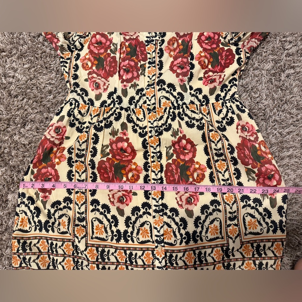 Women's Floral Maxi Dress in Cream with Pink Roses - Picture 12 of 14